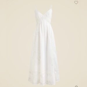 J. Crew White Lace-Trim Spaghetti-Strap Maxi Dress